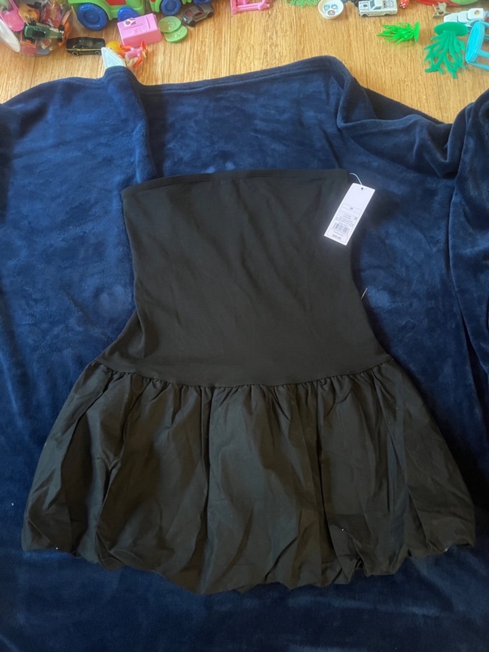 Target Black Strapless Bubble Hem Dress